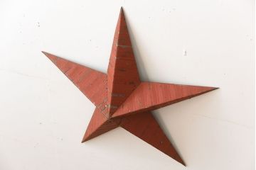 アンティーク雑貨　アメリカビンテージ　古いアイアン製の大きな壁掛け星形ブリキオーナメント(3)