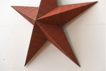 アンティーク雑貨　アメリカビンテージ　古いアイアン製の大きな壁掛け星形ブリキオーナメント(3)