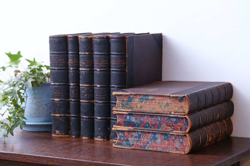 アンティーク雑貨　アンティーク　1899年古い洋書8冊セット(古書・アトリエ)