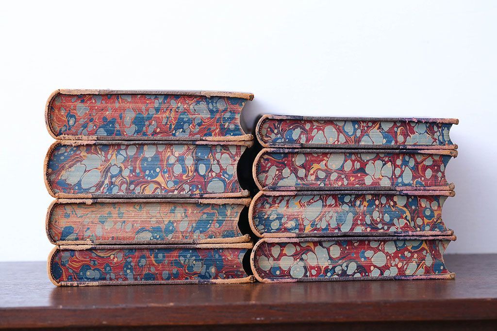 アンティーク雑貨　アンティーク　1899年古い洋書8冊セット(古書・アトリエ)