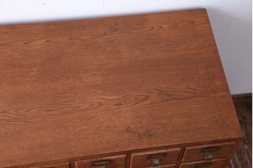 レトロ家具　昭和レトロ　ネームプレート付き!古い木製の脚付きドロワー(引き出し)