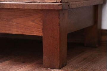 レトロ家具　昭和レトロ　ネームプレート付き!古い木製の脚付きドロワー(引き出し)