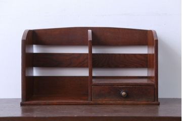 レトロ家具　昭和レトロ　引き出し付き!古い木製のアンティーク本立て