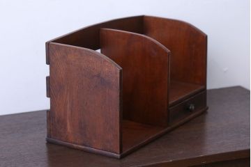 レトロ家具　昭和レトロ　引き出し付き!古い木製のアンティーク本立て
