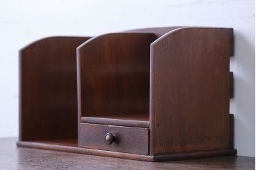 レトロ家具　昭和レトロ　引き出し付き!古い木製のアンティーク本立て