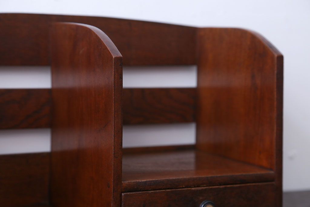 レトロ家具　昭和レトロ　引き出し付き!古い木製のアンティーク本立て