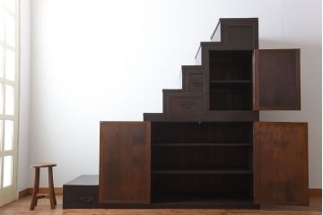 アンティーク家具　古民具・骨董　古い和製アンティーク階段箪笥