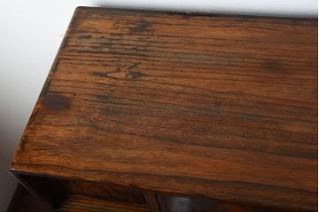 アンティーク家具　古民具・骨董　前面黒柿材!アンティークの高級重ね茶箪笥