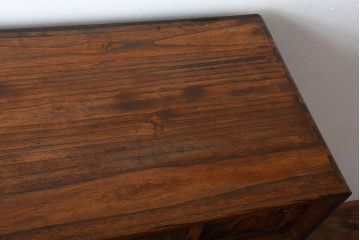 アンティーク家具　古民具・骨董　前面黒柿材!アンティークの高級重ね茶箪笥