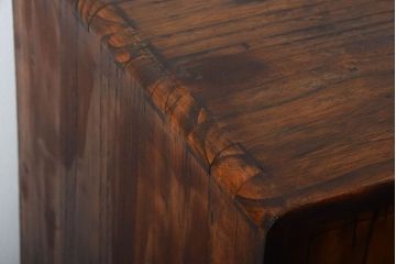 アンティーク家具　古民具・骨董　前面黒柿材!アンティークの高級重ね茶箪笥