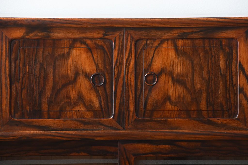 アンティーク家具　古民具・骨董　前面黒柿材!アンティークの高級重ね茶箪笥