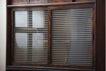 アンティーク家具　古民具・骨董　前面黒柿材!アンティークの高級重ね茶箪笥