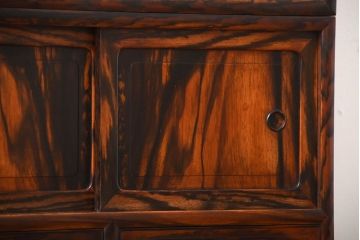 アンティーク家具　古民具・骨董　前面黒柿材!アンティークの高級重ね茶箪笥