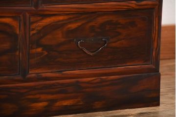 アンティーク家具　古民具・骨董　前面黒柿材!アンティークの高級重ね茶箪笥