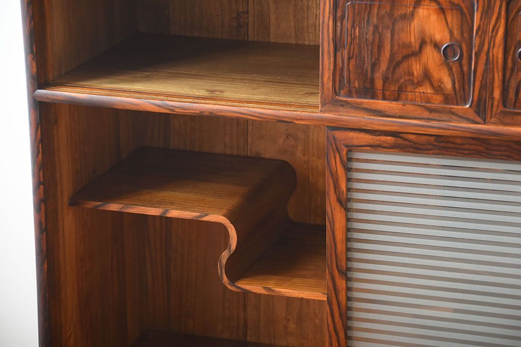 アンティーク家具　古民具・骨董　前面黒柿材!アンティークの高級重ね茶箪笥