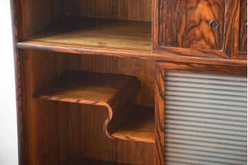 アンティーク家具　古民具・骨董　前面黒柿材!アンティークの高級重ね茶箪笥