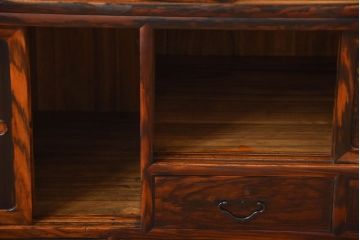 アンティーク家具　古民具・骨董　前面黒柿材!アンティークの高級重ね茶箪笥