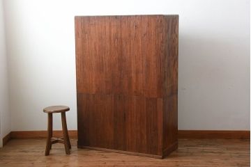 アンティーク家具　古民具・骨董　前面黒柿材!アンティークの高級重ね茶箪笥