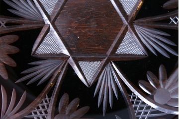 アンティーク雑貨　大正〜昭和初期・赤切子ガラス皿6枚セット(氷コップ)