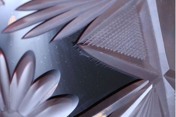 アンティーク雑貨　大正〜昭和初期・赤切子ガラス皿6枚セット(氷コップ)