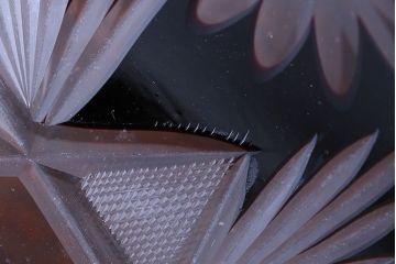 アンティーク雑貨　大正〜昭和初期・赤切子ガラス皿6枚セット(氷コップ)