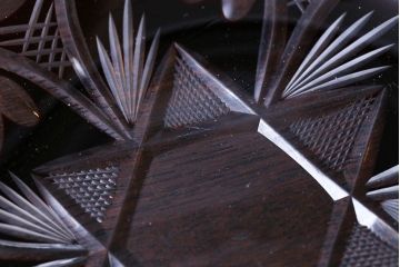 アンティーク雑貨　大正〜昭和初期・赤切子ガラス皿6枚セット(氷コップ)