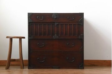 アンティーク家具　古民具・骨董　江戸時代　木の質感が味わい深い小箪笥