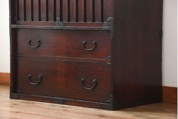 アンティーク家具　古民具・骨董　江戸時代　木の質感が味わい深い小箪笥