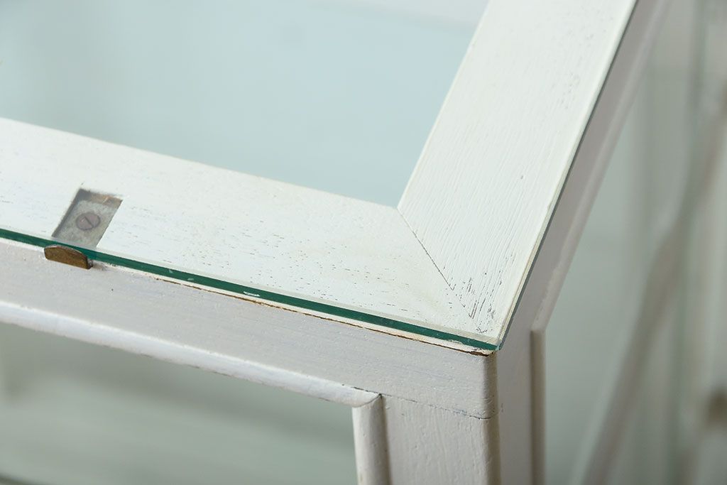 アンティーク家具　アンティークペイント　脚付き!小ぶりなガラスケース