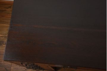 アンティーク家具　和製アンティーク　高級品!古いナラ材の両袖机(デスク)