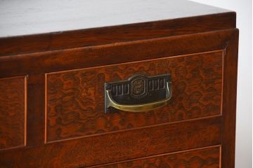 アンティーク家具　和製アンティーク　高級品!古いナラ材の両袖机(デスク)