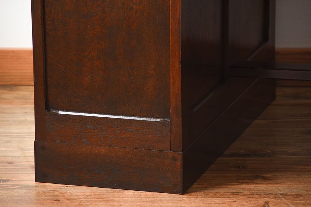 アンティーク家具　和製アンティーク　高級品!古いナラ材の両袖机(デスク)