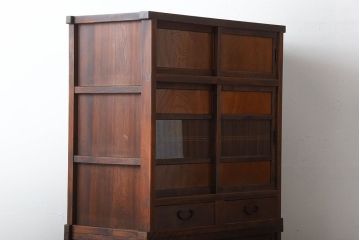 古民具・骨董　美品!上品なアンティーク重ね水屋箪笥