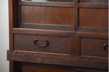 古民具・骨董　美品!上品なアンティーク重ね水屋箪笥