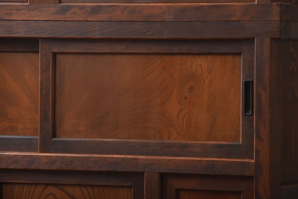 古民具・骨董　美品!上品なアンティーク重ね水屋箪笥