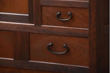 古民具・骨董　美品!上品なアンティーク重ね水屋箪笥