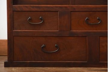 古民具・骨董　美品!上品なアンティーク重ね水屋箪笥