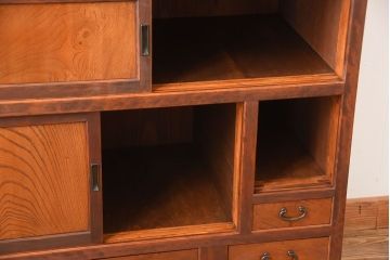 古民具・骨董　美品!上品なアンティーク重ね水屋箪笥