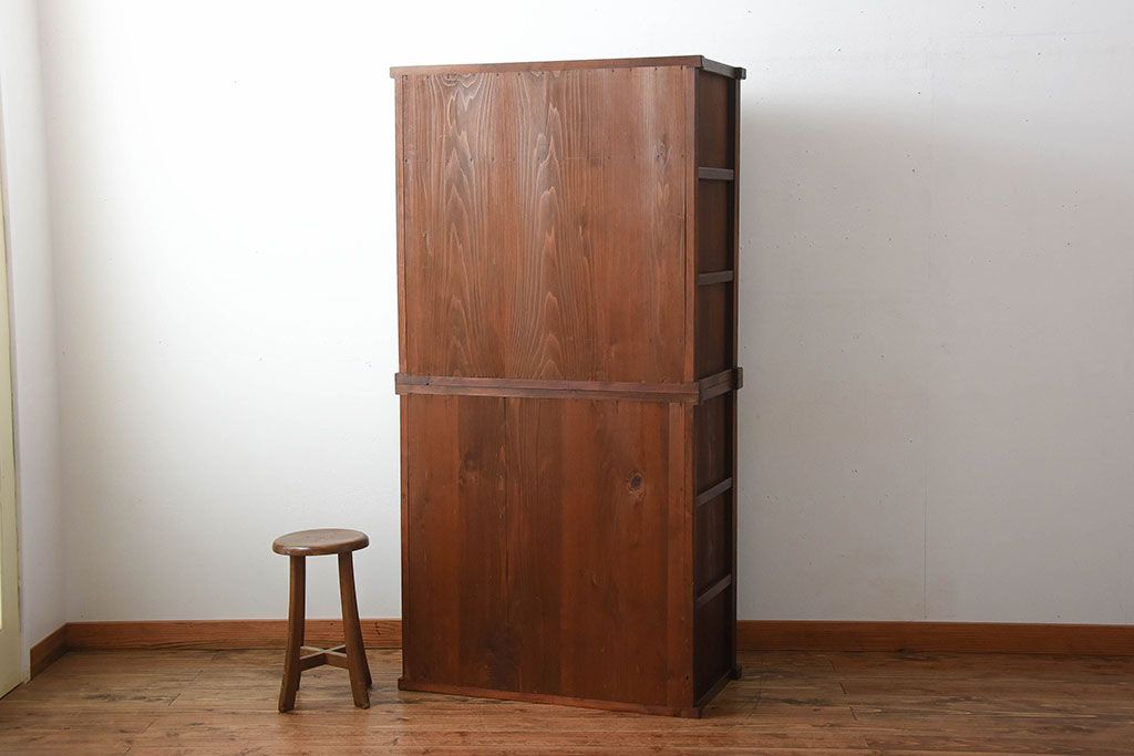 古民具・骨董　美品!上品なアンティーク重ね水屋箪笥