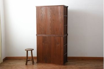 古民具・骨董　美品!上品なアンティーク重ね水屋箪笥