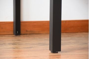 ラフジュ工房オリジナル　天板欅材一枚板の重厚な鉄脚ダイニングテーブル【小】(作業台)