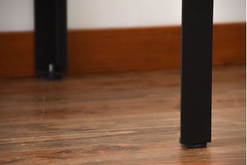 ラフジュ工房オリジナル　天板欅材一枚板の重厚な鉄脚ダイニングテーブル【小】(作業台)