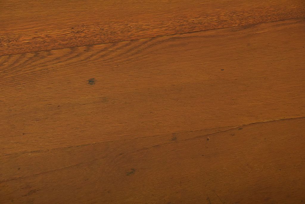 レトロ家具　昭和レトロ　作業台付き!古い木製の変わり型アンティーク片袖机(デスク)