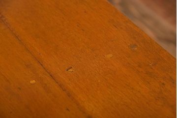 レトロ家具　昭和レトロ　作業台付き!古い木製の変わり型アンティーク片袖机(デスク)