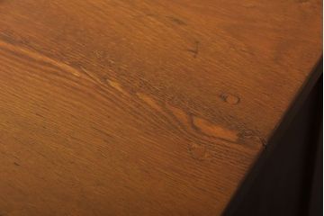 レトロ家具　昭和レトロ　作業台付き!古い木製の変わり型アンティーク片袖机(デスク)