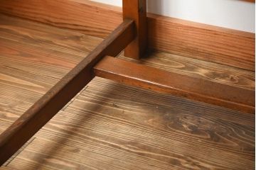 レトロ家具　昭和レトロ　作業台付き!古い木製の変わり型アンティーク片袖机(デスク)