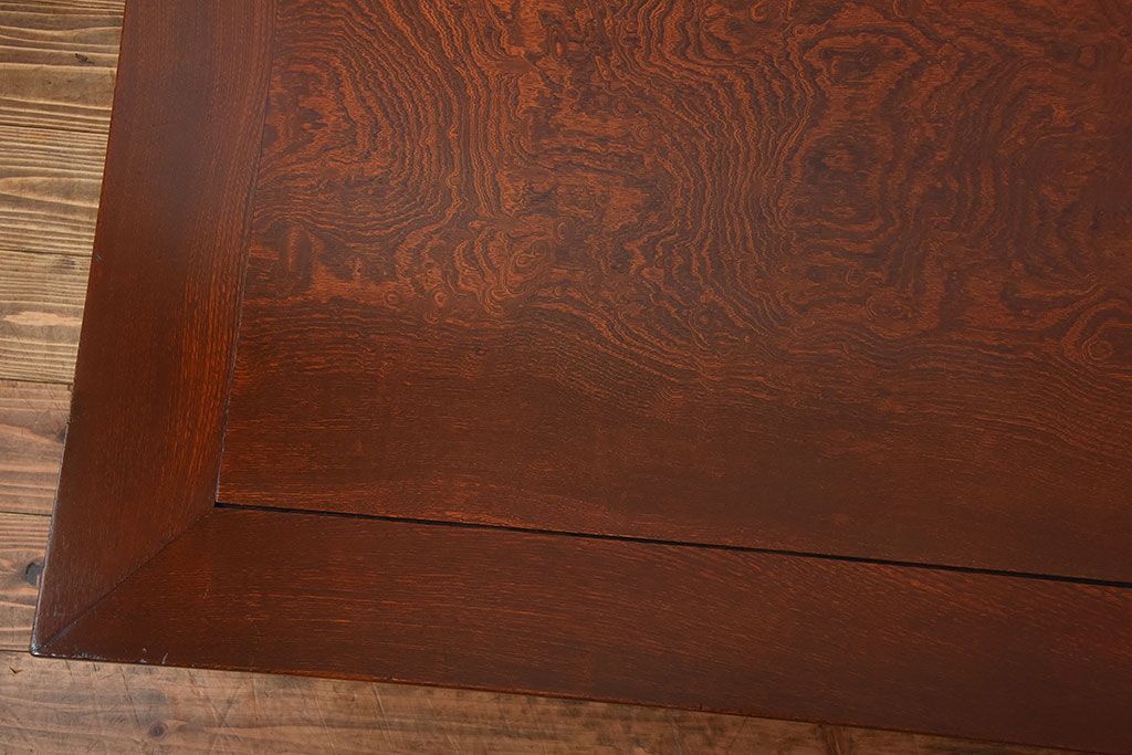 アンティーク家具　古民具・骨董　総欅材!天板の杢目が素晴らしいアンティーク最高級座卓