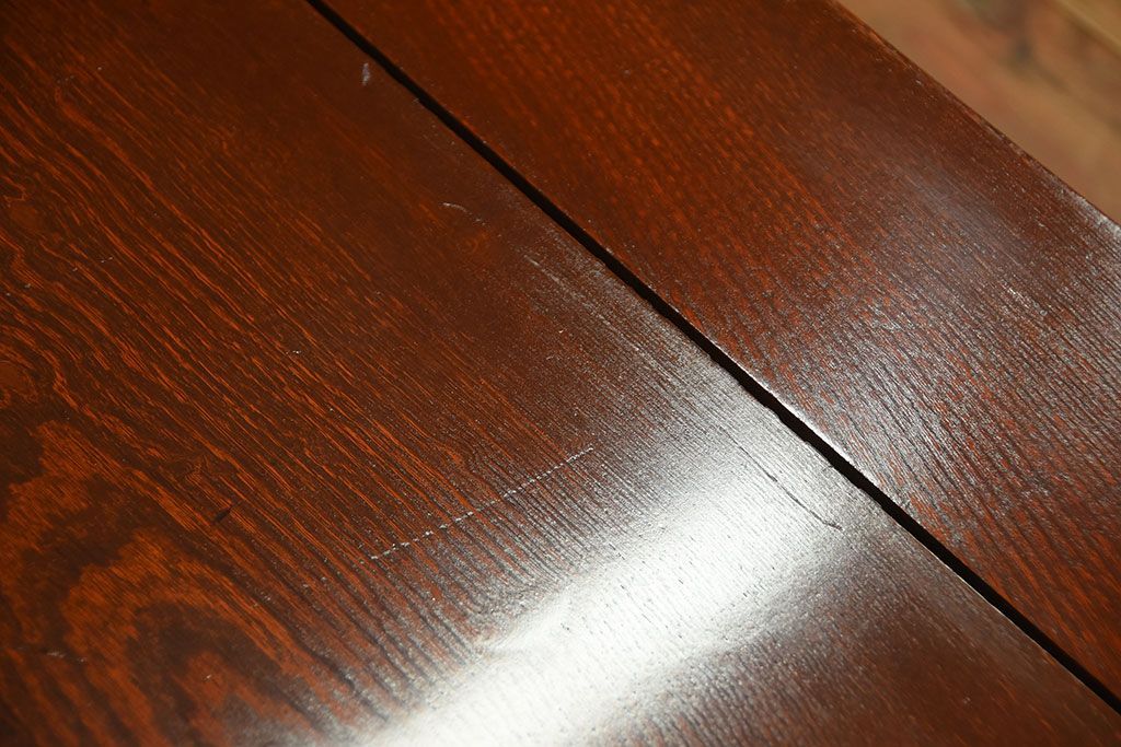 アンティーク家具　古民具・骨董　総欅材!天板の杢目が素晴らしいアンティーク最高級座卓