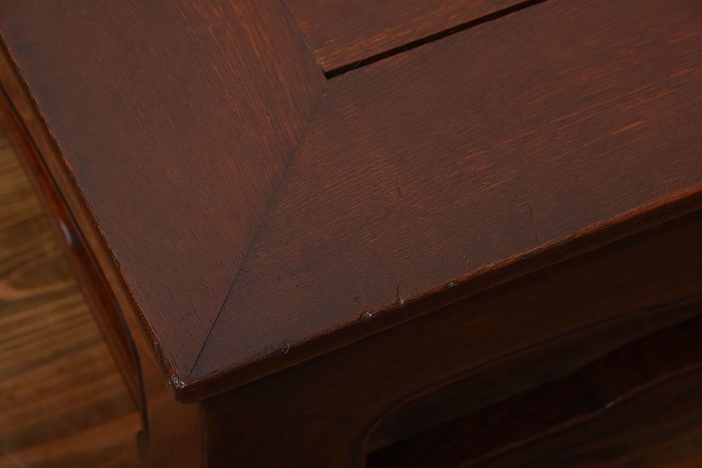 アンティーク家具　古民具・骨董　総欅材!天板の杢目が素晴らしいアンティーク最高級座卓