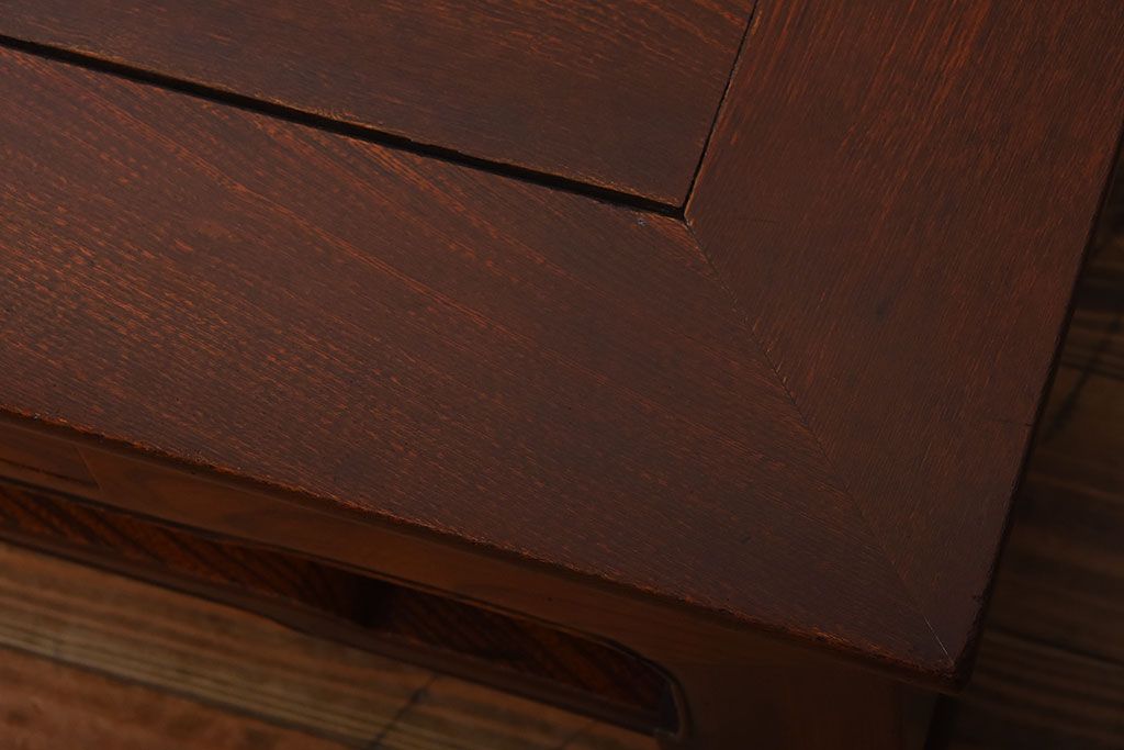 アンティーク家具　古民具・骨董　総欅材!天板の杢目が素晴らしいアンティーク最高級座卓